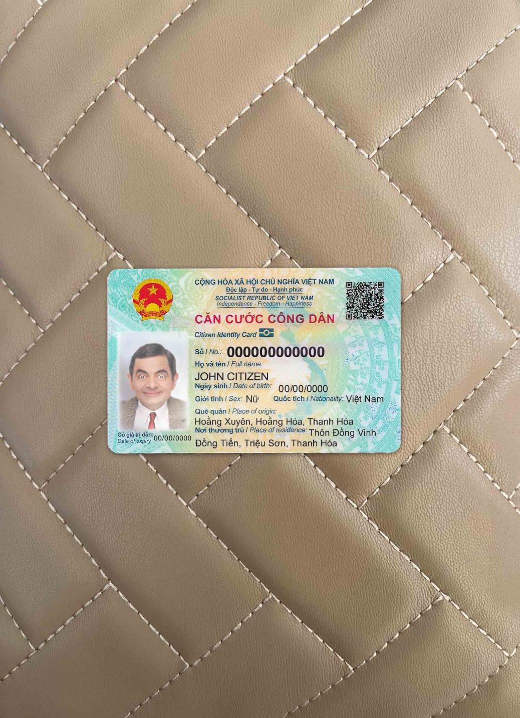 Vietnam ID card FRONT PSD template